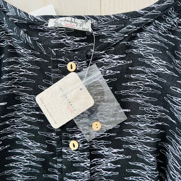 Free People  Blooms for You Oversize Sleep Shirt Navy Combo - Picture 3 of 4